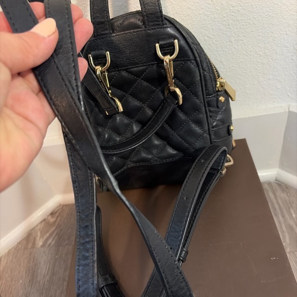 Michael Kors Black Quilted Leather Mini Backpack Gold Hardware - Picture 6 of 9